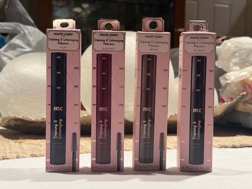Marie Claire Defining Volumizing Mascara - 4 Pack Plum Burgundy Brown Jet Black